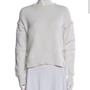 Helmut Lang White Button-Detail Sweater